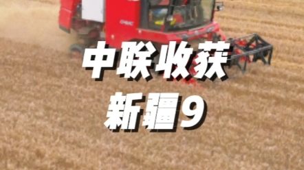 河南新密高师傅的中联收获新疆9抢收小麦作业视频